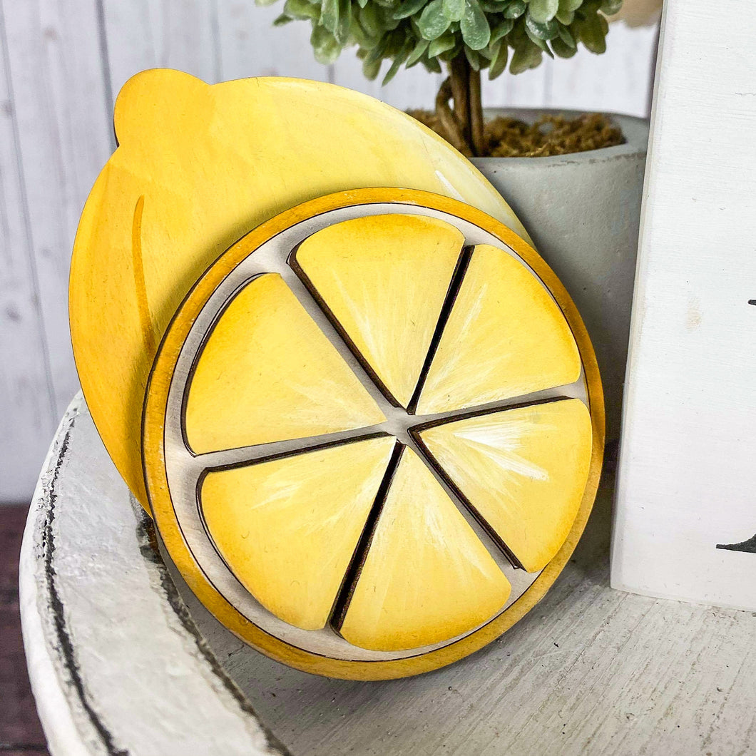 Lemon Kitchen Decor - Lemon Tiered Tray Sign - Summer Tiered Tray Decor