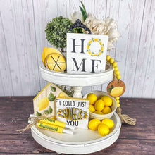 Load image into Gallery viewer, Lemon Kitchen Decor - Lemon Tiered Tray Sign - Summer Tiered Tray Decor
