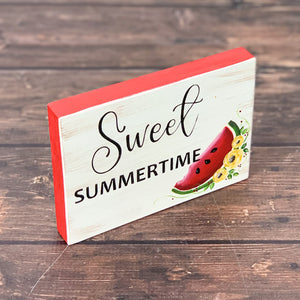 Sweet summertime watermelon home decor sign