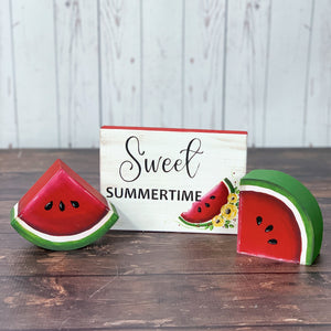 Sweet summertime watermelon home decor sign