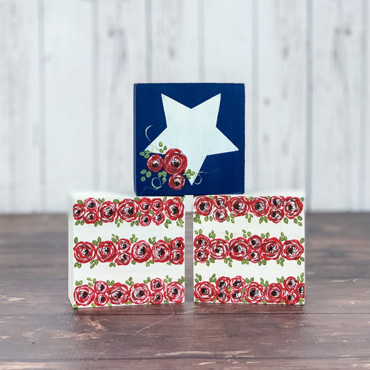 Patriotic flag blocks
