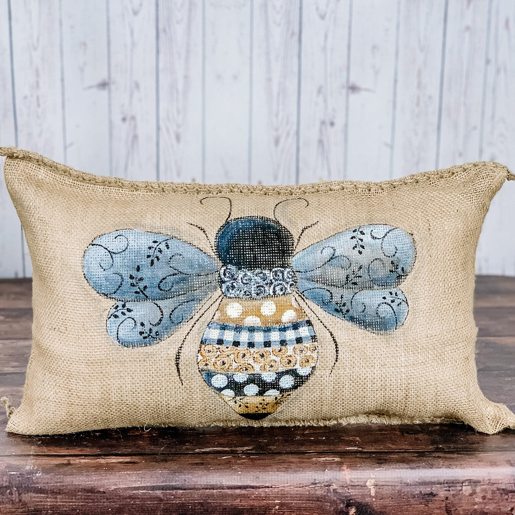 Bumble Bee Floral Pillow