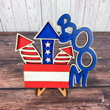 Load image into Gallery viewer, Patriotic 3D Firecracker BOOM Mini Sign

