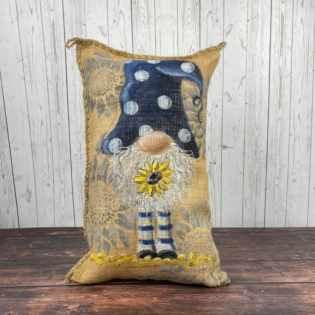 Gnome Sunflower Pillow