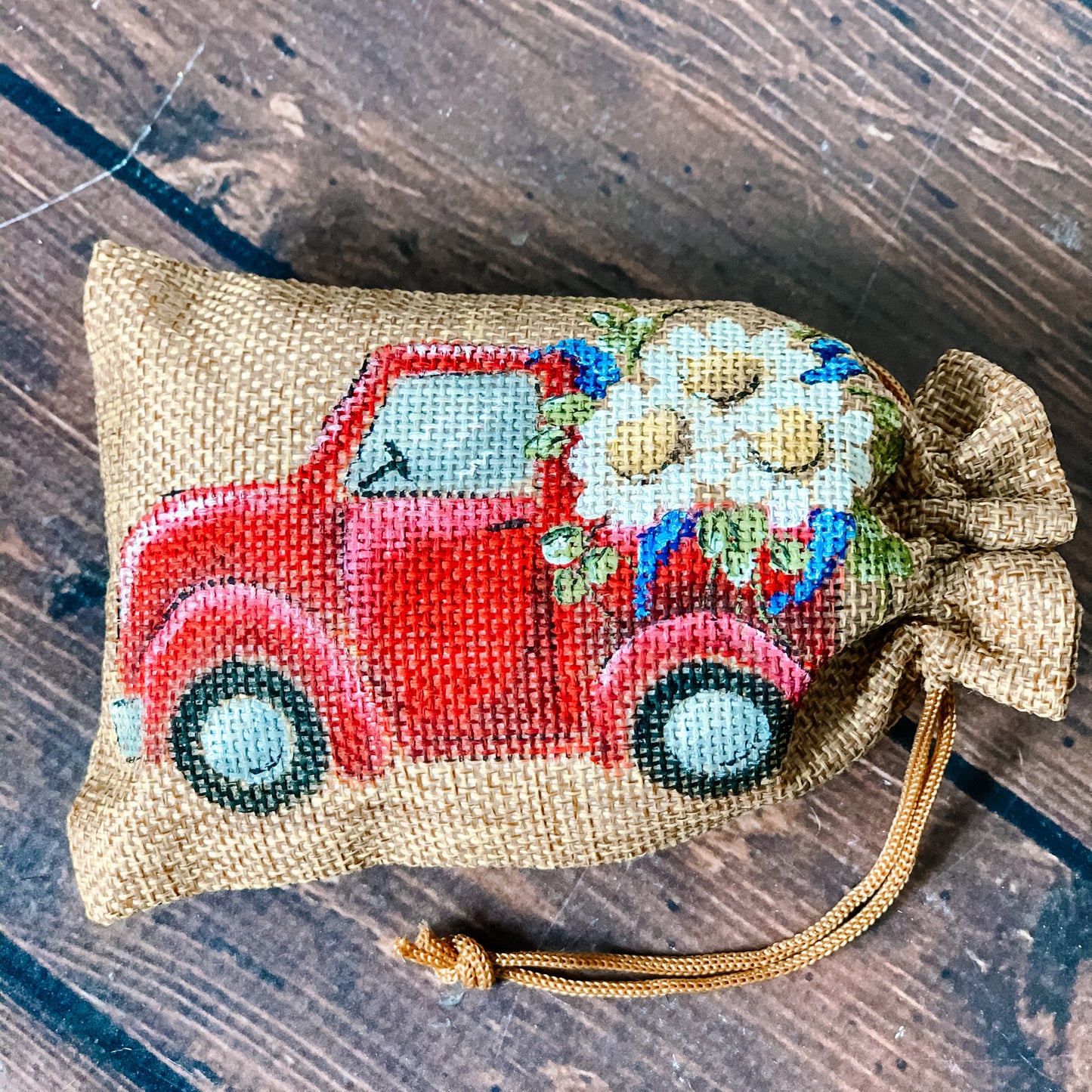 Floral red truck bag