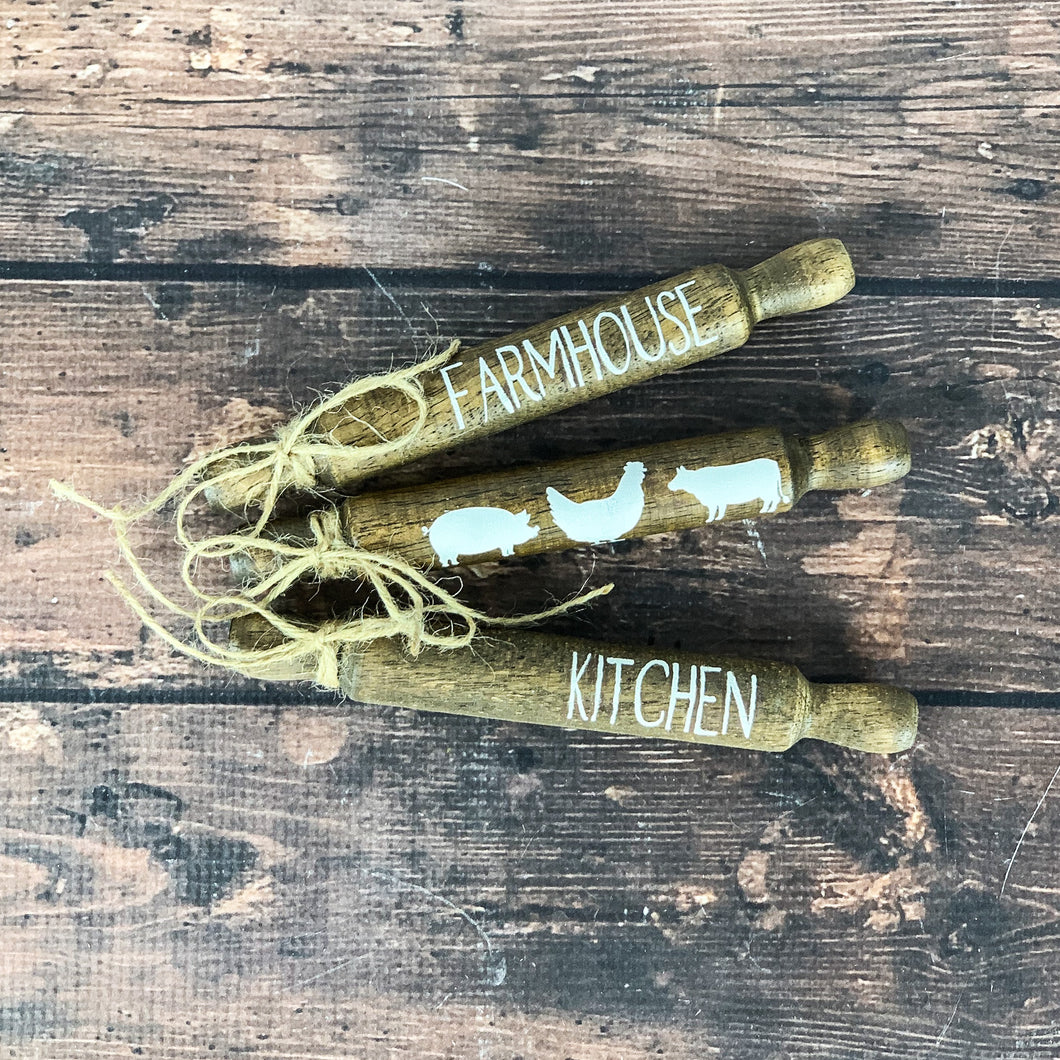 Stained Farmhouse Rolling Pin Set