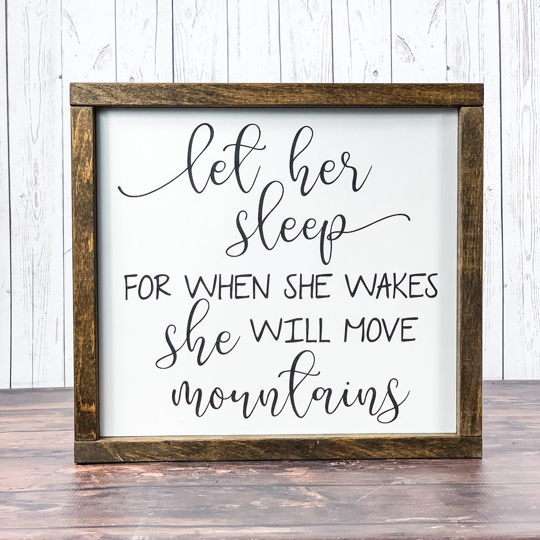 Let her sleep - Nursery Wall Art - Girls Bedroom Wall Decor