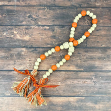 Load image into Gallery viewer, Fall Rag Wood Bead Garland with Tassels
