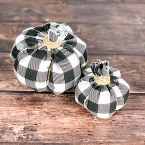 Buffalo check fabric pumpkins