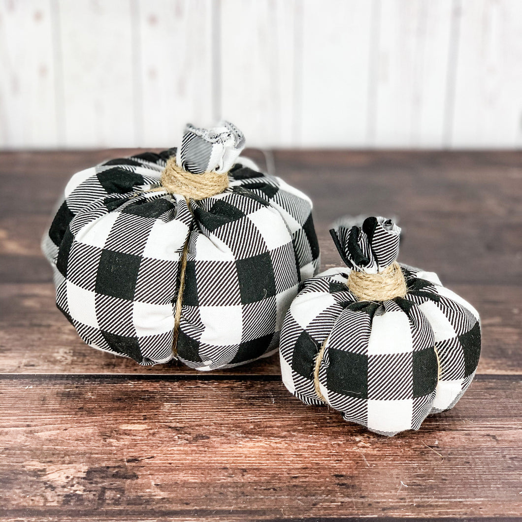 Buffalo check fabric pumpkins