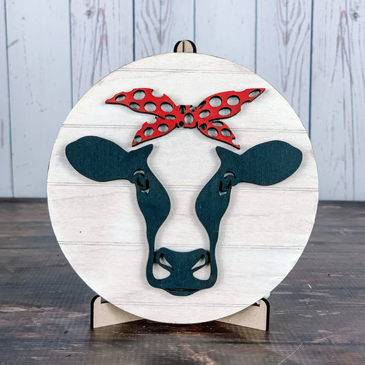 Bandana Cow - Farmyard Tiered Tray Decor