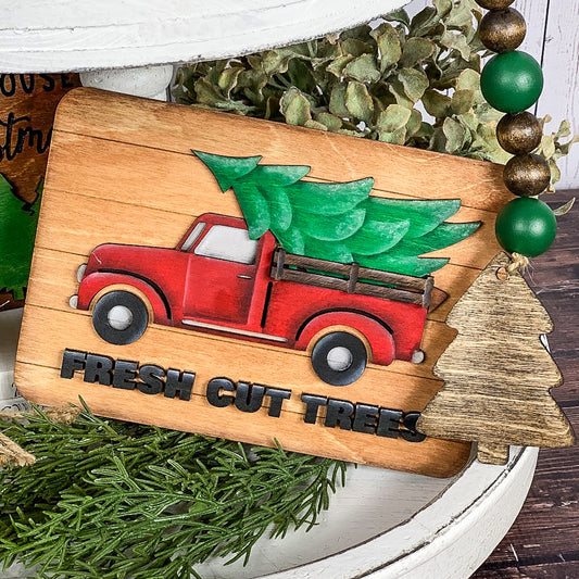 Fresh cut trees sign