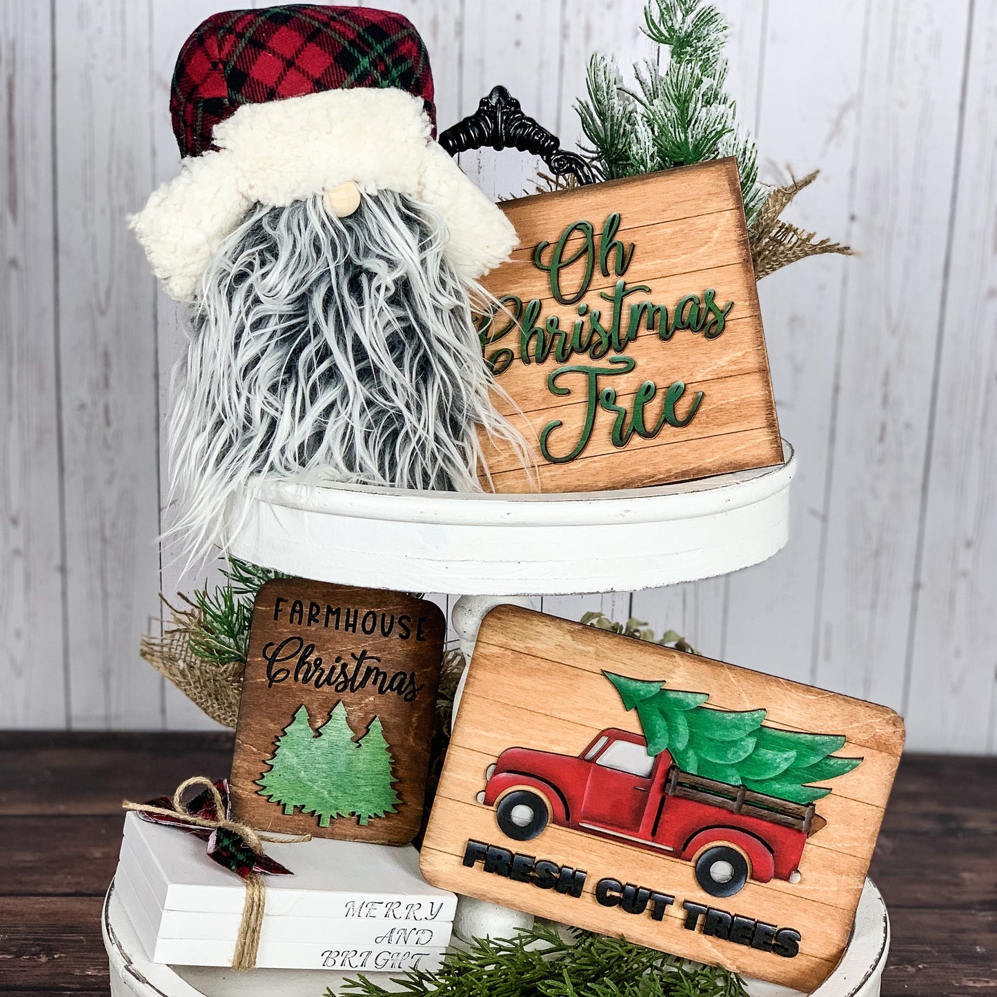 Merry and bright faux stamped book set