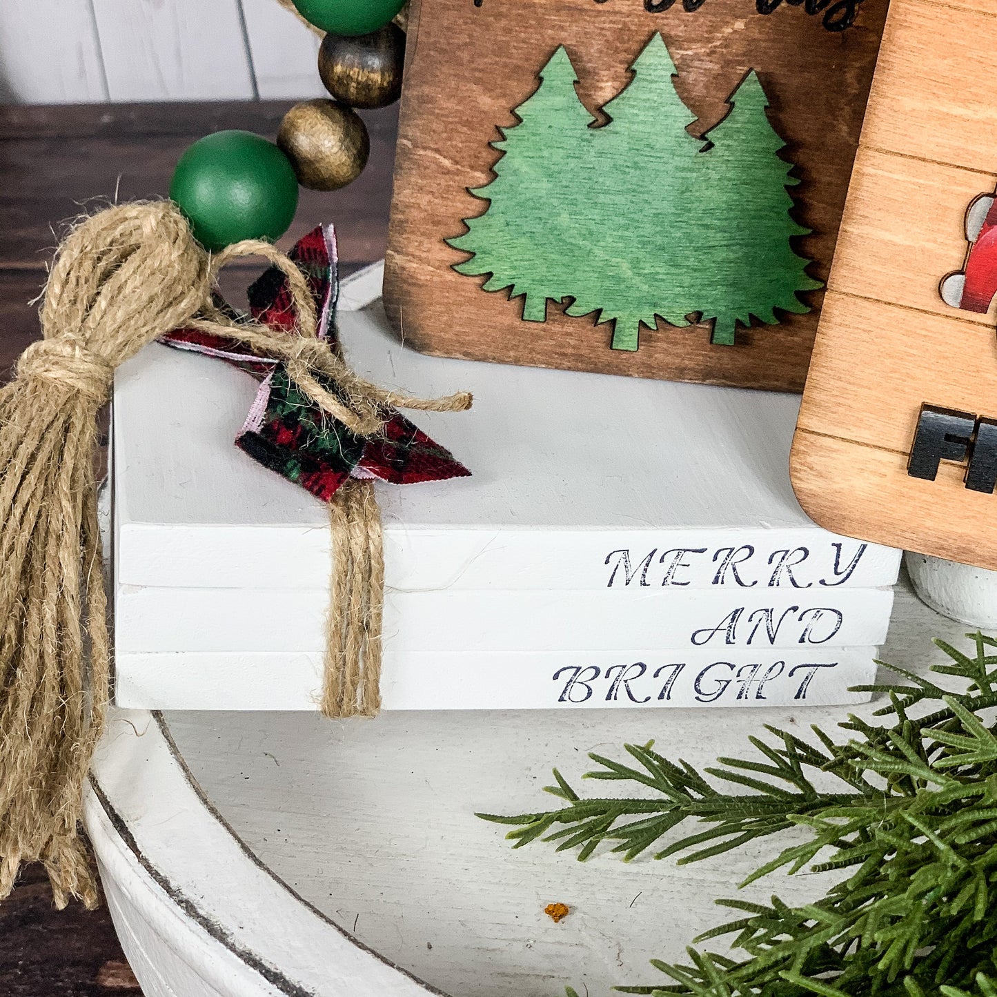 Merry and bright faux stamped book set