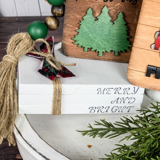 Merry and bright faux stamped book set