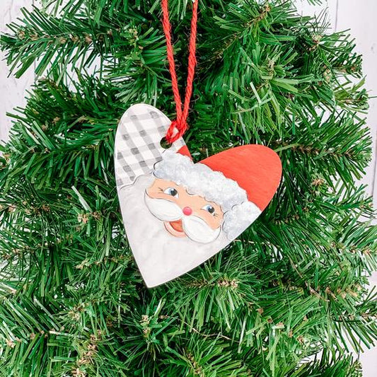 Santa Buffalo Check Ornament