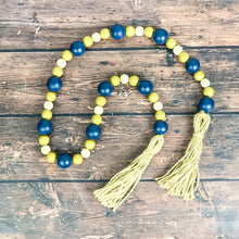 Load image into Gallery viewer, Navy &amp; Gold Wood Bead Garland
