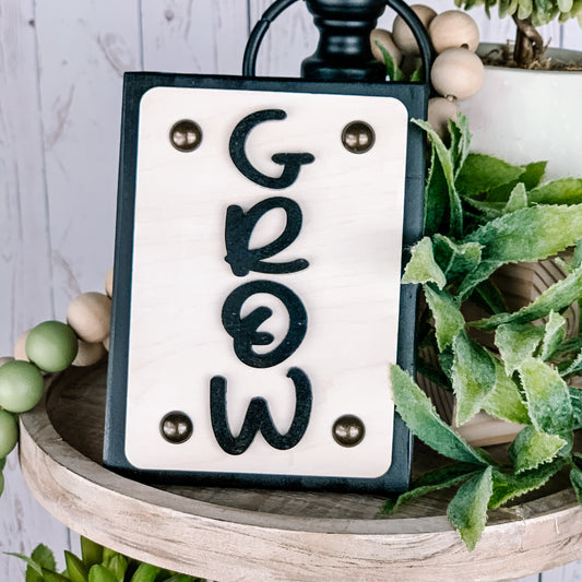 Grow wood sign home decor