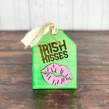 Load image into Gallery viewer, Irish Kisses St. Patrick&#39;s day home decor sign - St. Patty&#39;s day tiered tray decor
