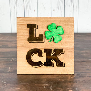 Luck St. Patty's day sign - St. Patrick's day tiered tray decor