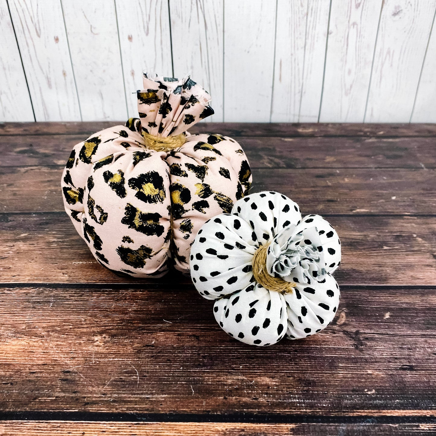 Rustic Glam Fabric Pumpkins set of 2