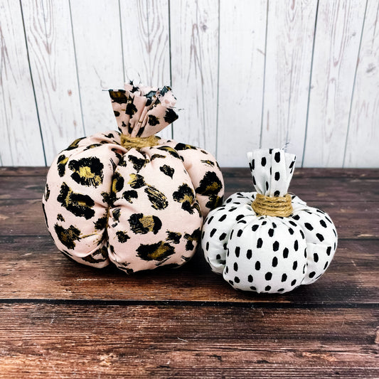 Rustic Glam Fabric Pumpkins set of 2
