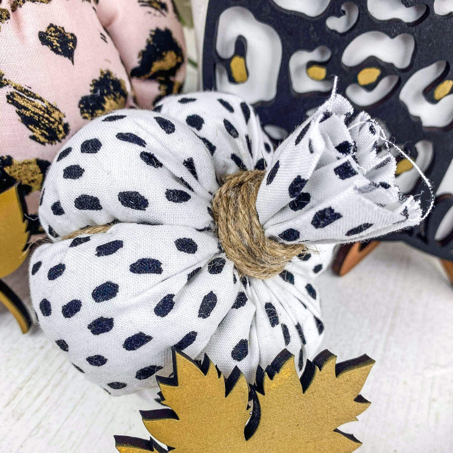 Rustic Glam Fabric Pumpkins set of 2