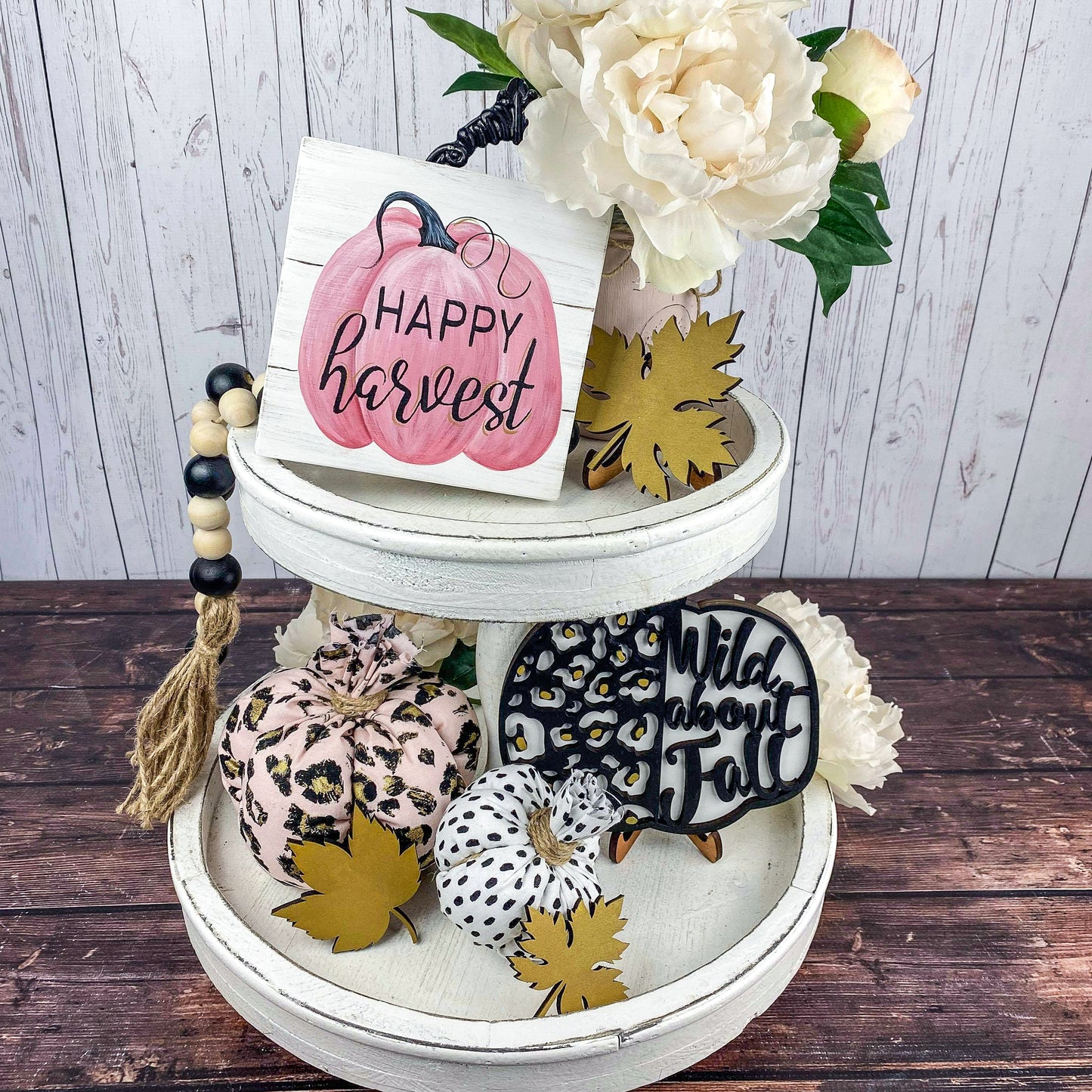 Rustic Glam Fabric Pumpkins set of 2