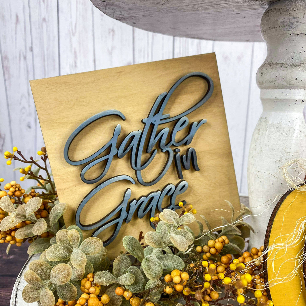 3D Gather in Grace Sign