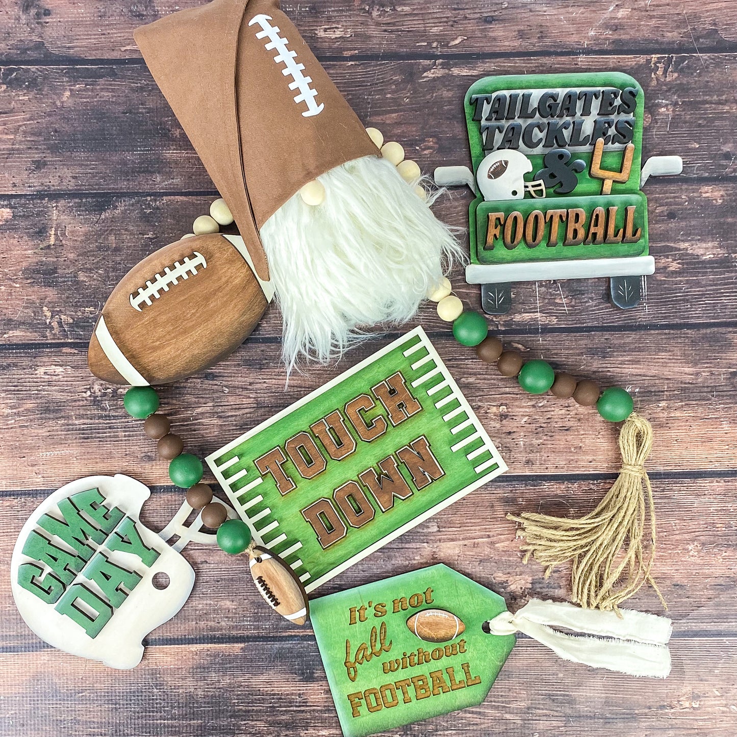Tailgates, Tackles and Football Truck 3D Wood Sign