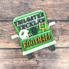 Load image into Gallery viewer, Tailgates, Tackles and Football Truck 3D Wood Sign

