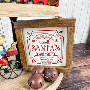 Santa's Workshop Framed Sign