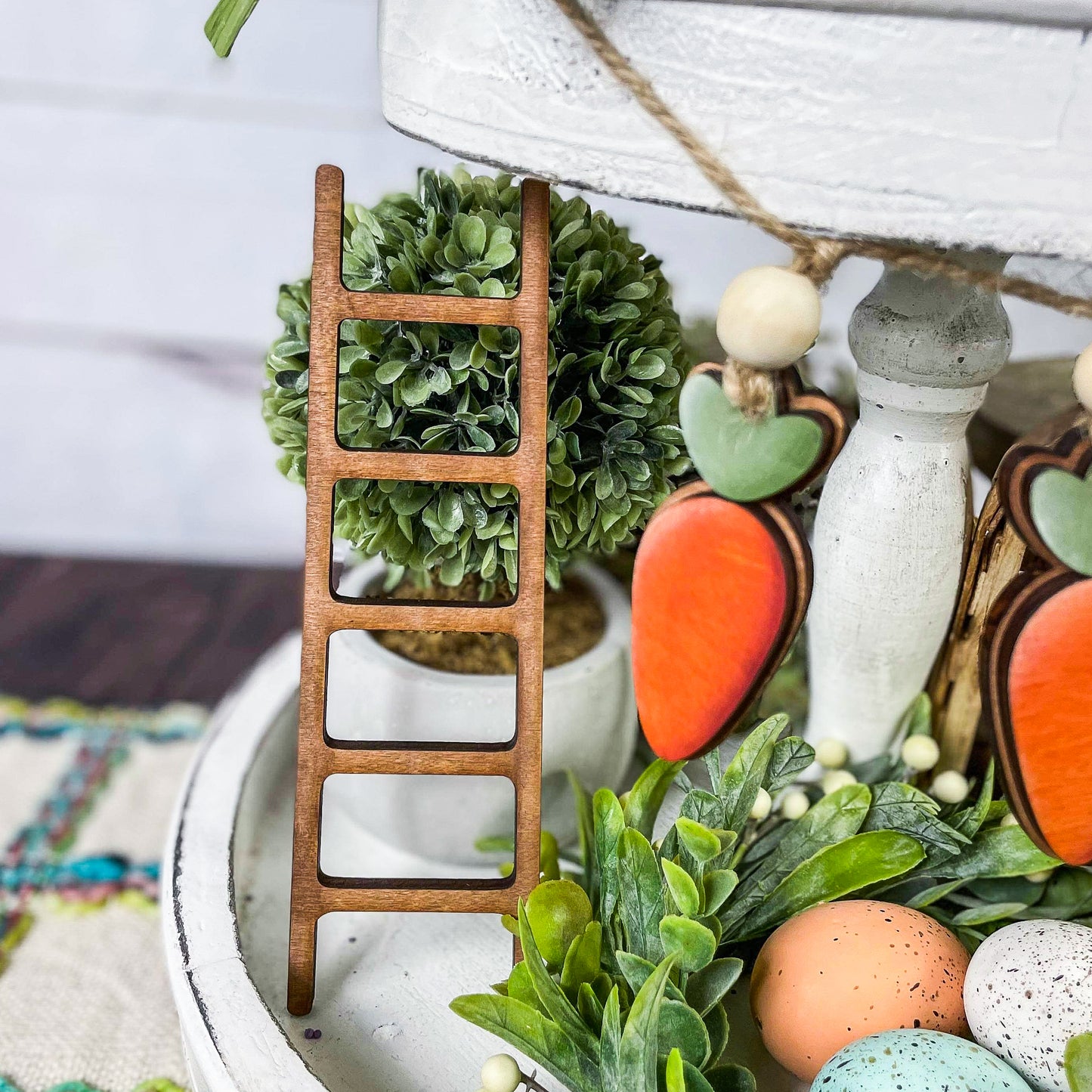 Small Ladder tiered tray decor