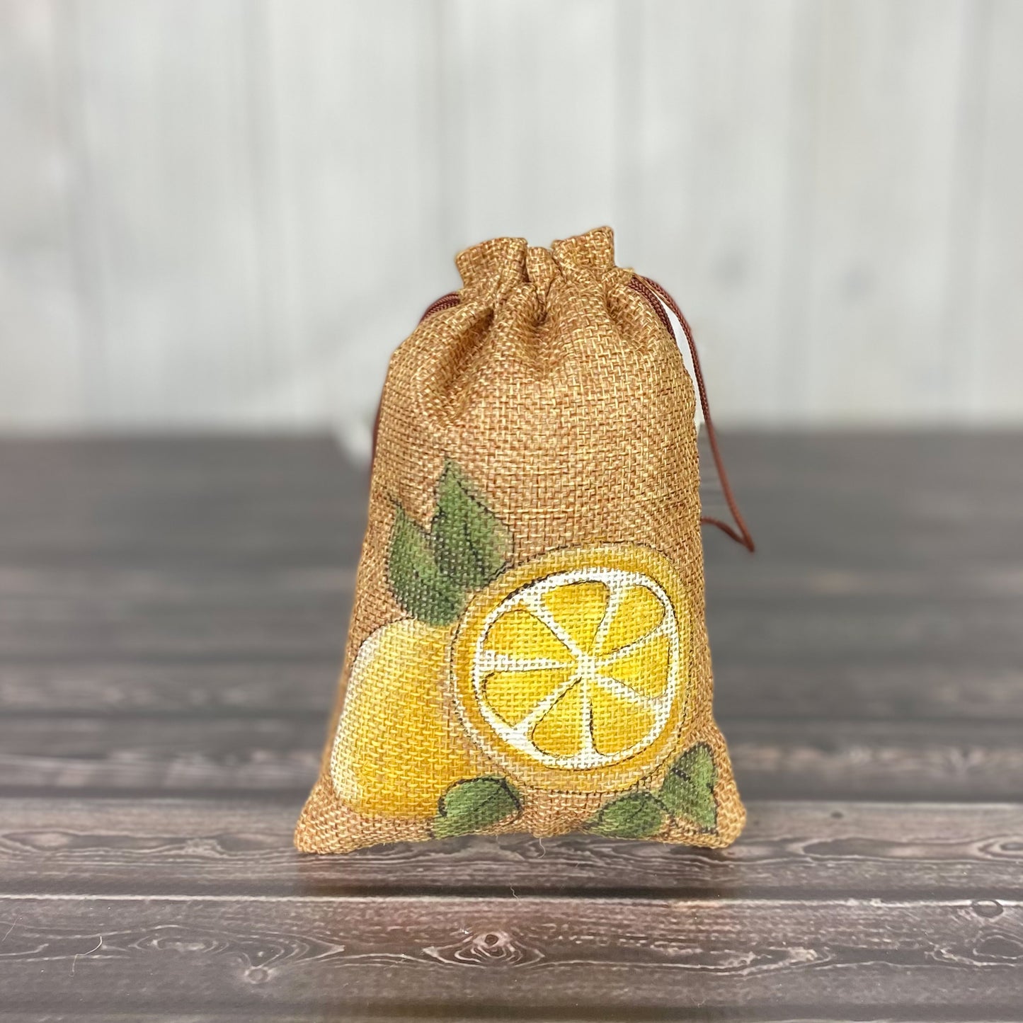 Lemon Slice Burlap Bag