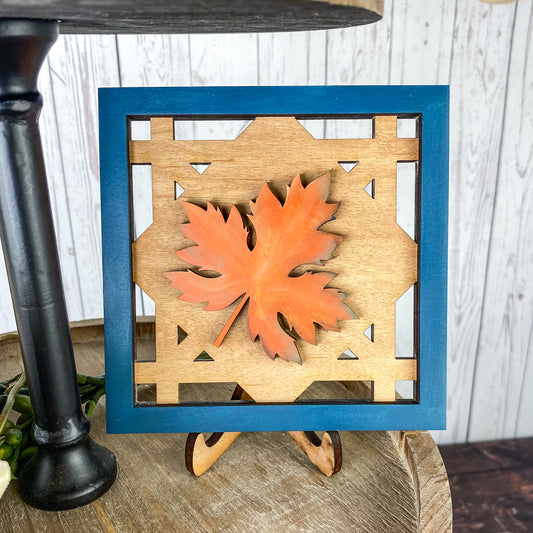 Framed Leaf Sign
