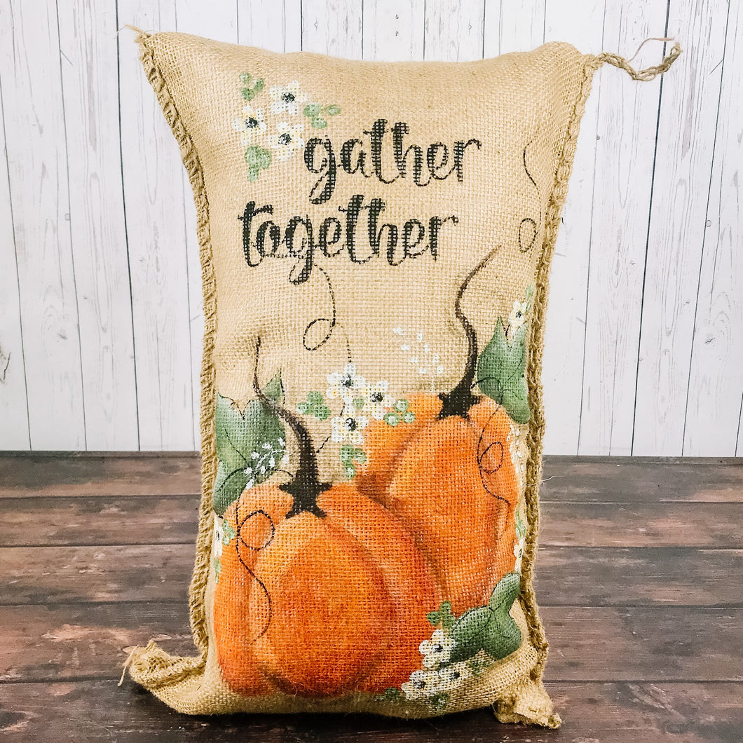 Gather together Pillow Orange Pumpkins
