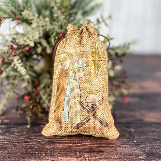Nativity burlap bag