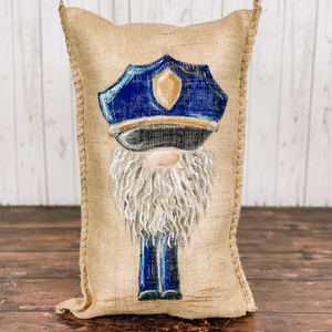 Policeman Gnome Porch Pillow